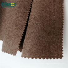 Brown Soft Polyester Lining Under Collar Felt Interlining Fabric for Garment Collar